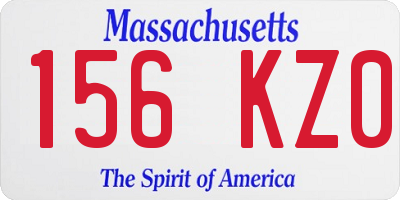 MA license plate 156KZ0