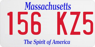 MA license plate 156KZ5