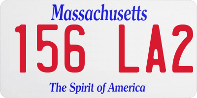 MA license plate 156LA2