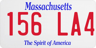 MA license plate 156LA4