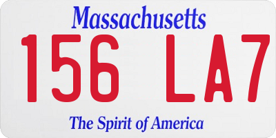 MA license plate 156LA7