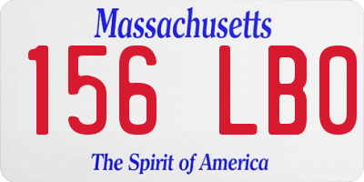MA license plate 156LB0