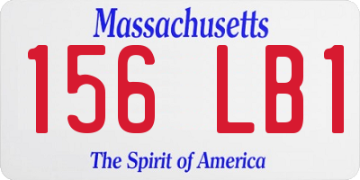 MA license plate 156LB1
