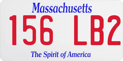 MA license plate 156LB2