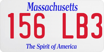 MA license plate 156LB3