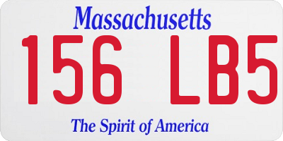 MA license plate 156LB5