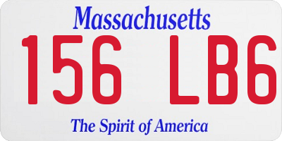 MA license plate 156LB6