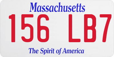 MA license plate 156LB7