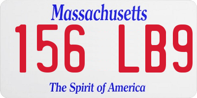 MA license plate 156LB9