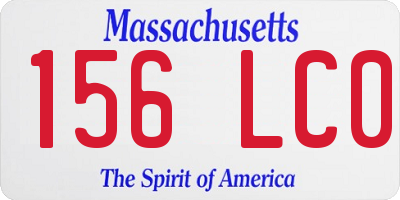 MA license plate 156LC0