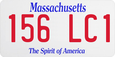 MA license plate 156LC1