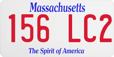 MA license plate 156LC2