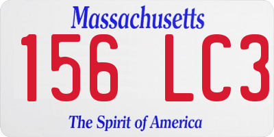MA license plate 156LC3