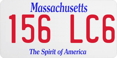 MA license plate 156LC6