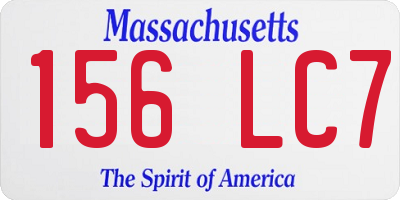 MA license plate 156LC7