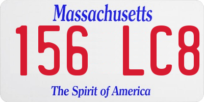 MA license plate 156LC8