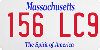MA license plate 156LC9