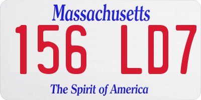 MA license plate 156LD7