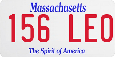 MA license plate 156LE0