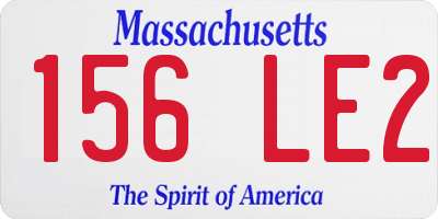 MA license plate 156LE2