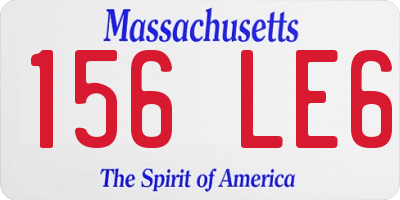 MA license plate 156LE6