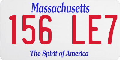 MA license plate 156LE7