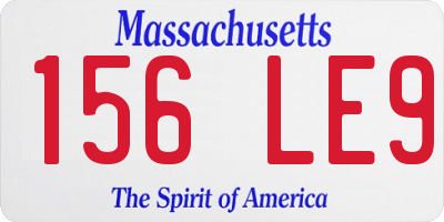 MA license plate 156LE9