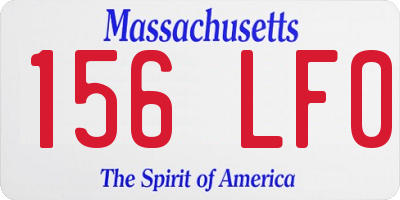 MA license plate 156LF0