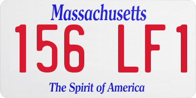 MA license plate 156LF1