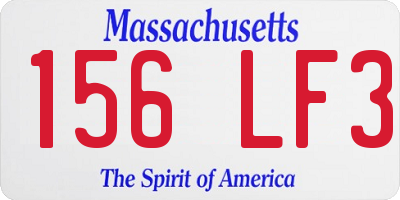 MA license plate 156LF3