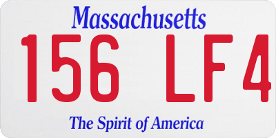 MA license plate 156LF4