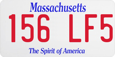 MA license plate 156LF5