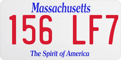 MA license plate 156LF7