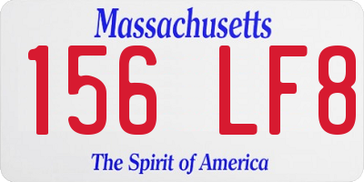 MA license plate 156LF8