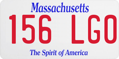 MA license plate 156LG0