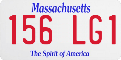 MA license plate 156LG1