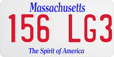 MA license plate 156LG3