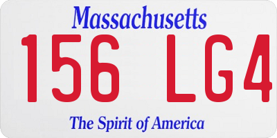 MA license plate 156LG4