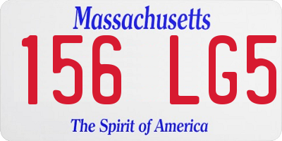 MA license plate 156LG5