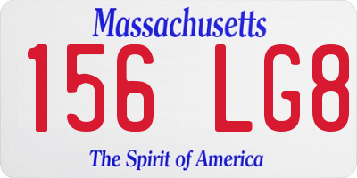 MA license plate 156LG8