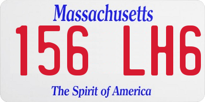 MA license plate 156LH6