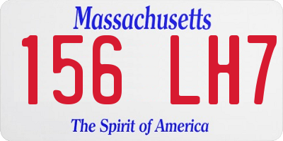 MA license plate 156LH7