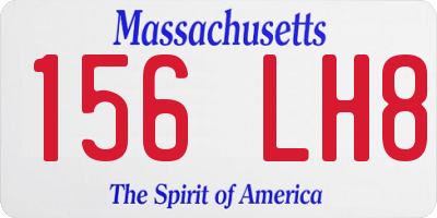 MA license plate 156LH8