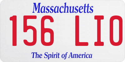 MA license plate 156LI0