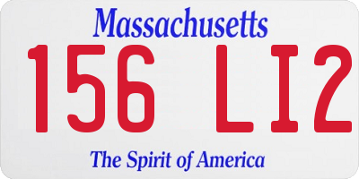 MA license plate 156LI2