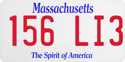 MA license plate 156LI3