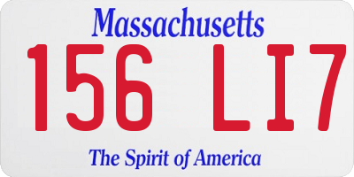 MA license plate 156LI7