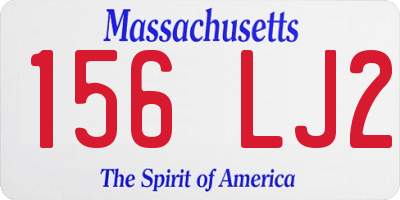 MA license plate 156LJ2