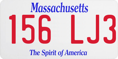 MA license plate 156LJ3