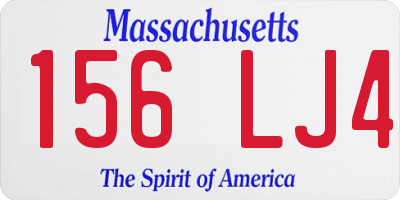 MA license plate 156LJ4